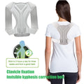 Adjustable posture corrector back brace - gray color